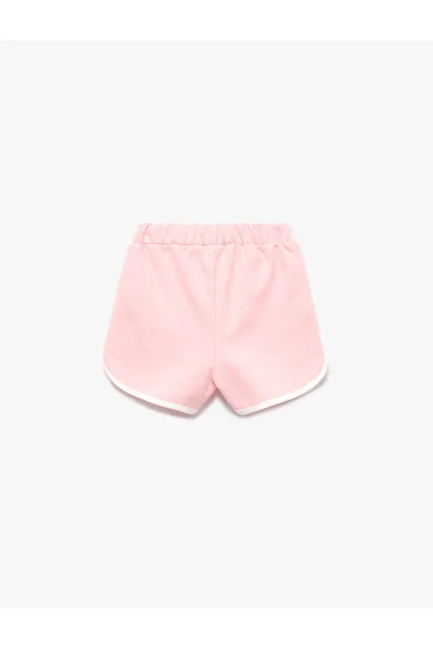 Детские шорты для девочек с принтом Cotton Tie Waist Printed Koton, Rose — фото 2
