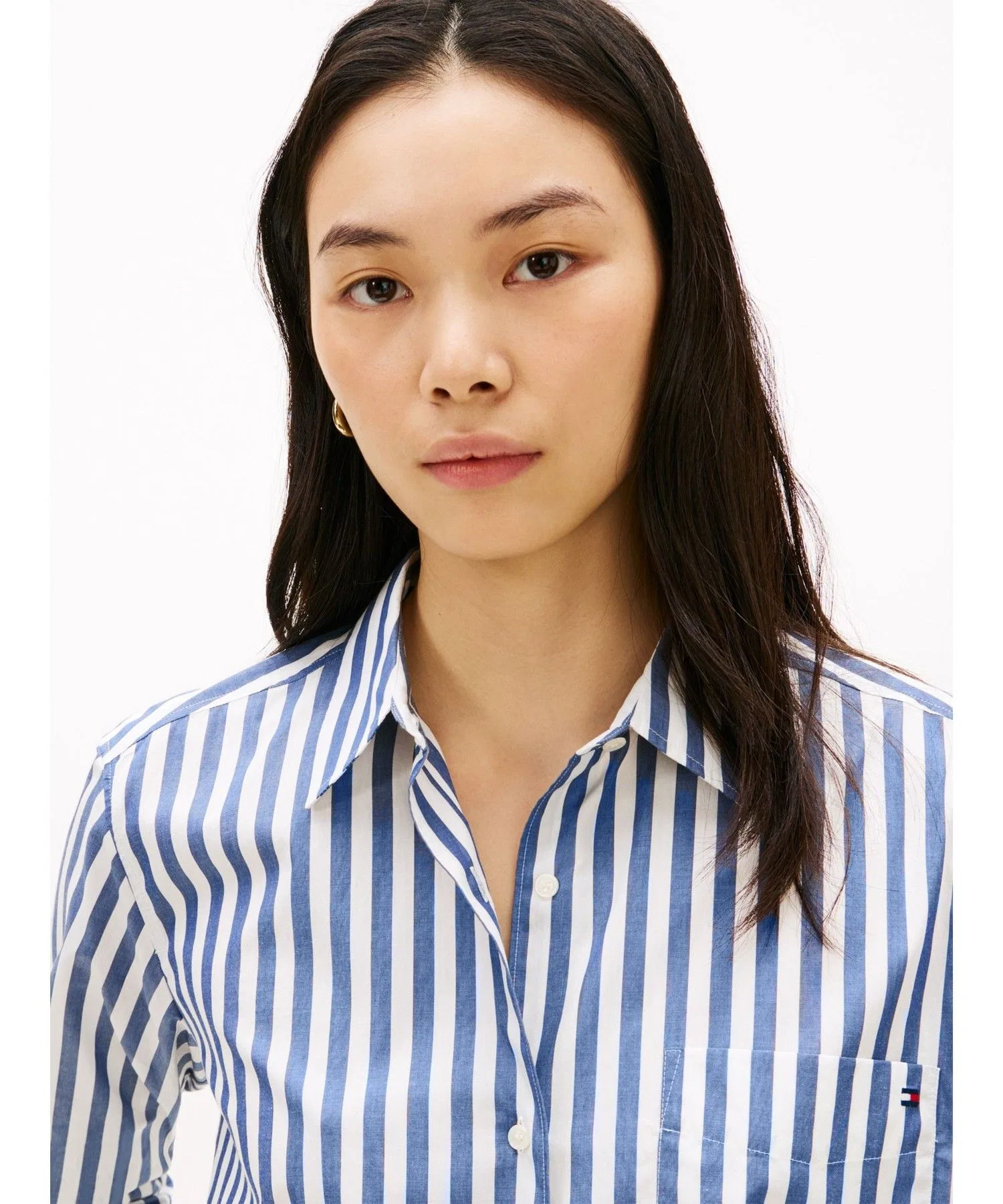 Женская рубашка Tommy Hilfiger из хлопка с длинным рукавом мультиколор — фото 2