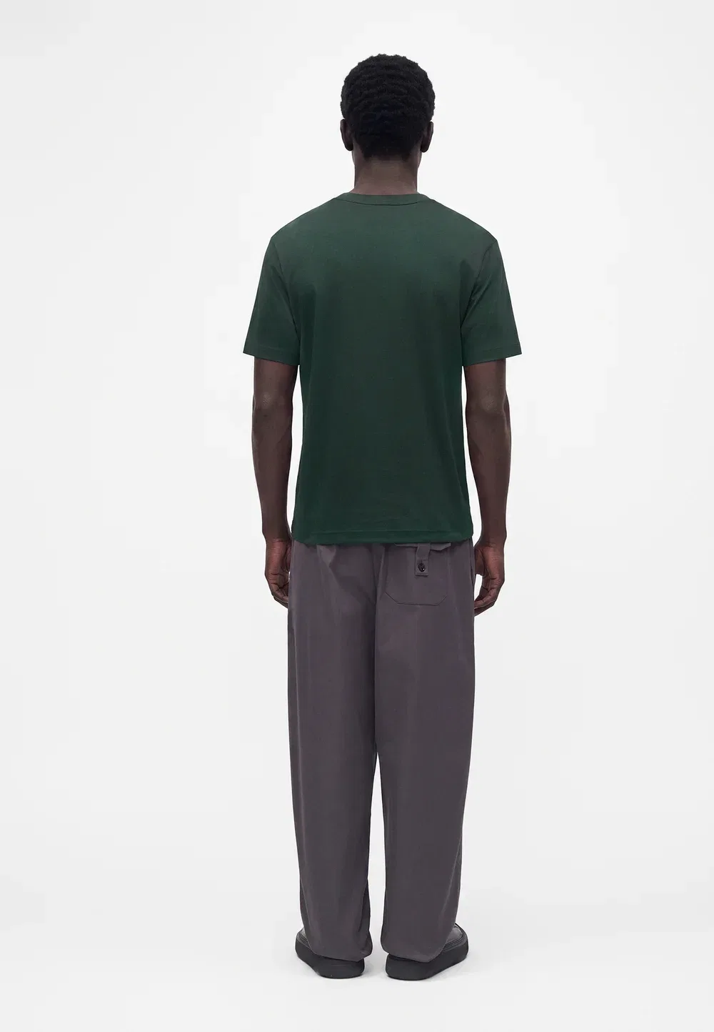 Футболка Lacoste, однотонная, с круглым вырезом, темно-зеленый — фото 3