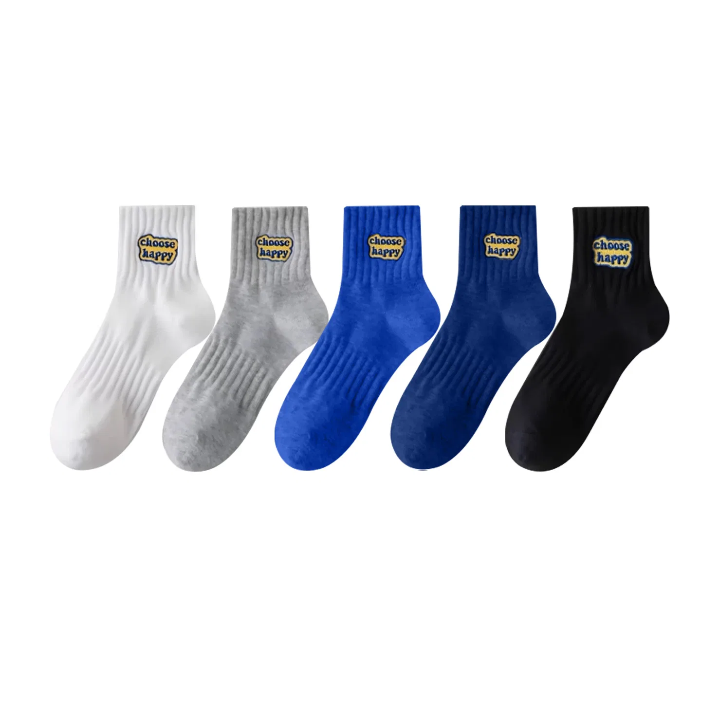 Детские носки MINISO, Цвет Navy Blue+White+Blue+Black — фото 3