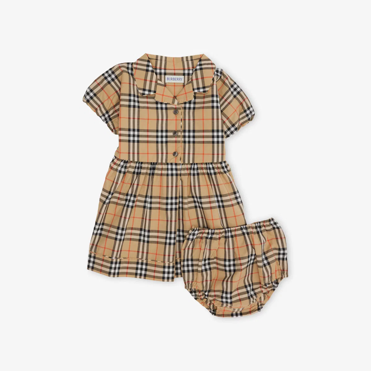 Комплект из двух хлопковых платьев в клетку Bea, размер 1-18 месяцев Burberry