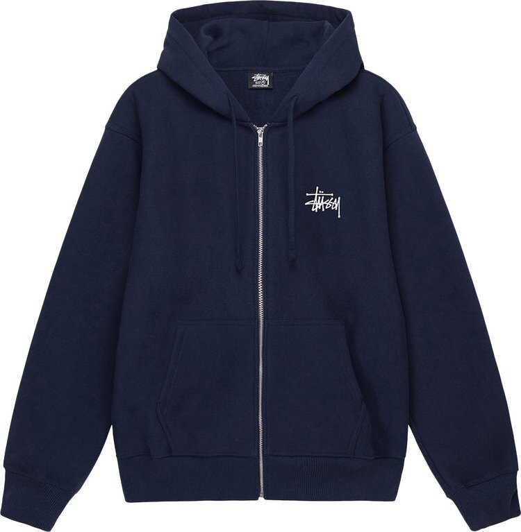 

Худи Stussy Basic Zip Hoodie 'Navy', синий