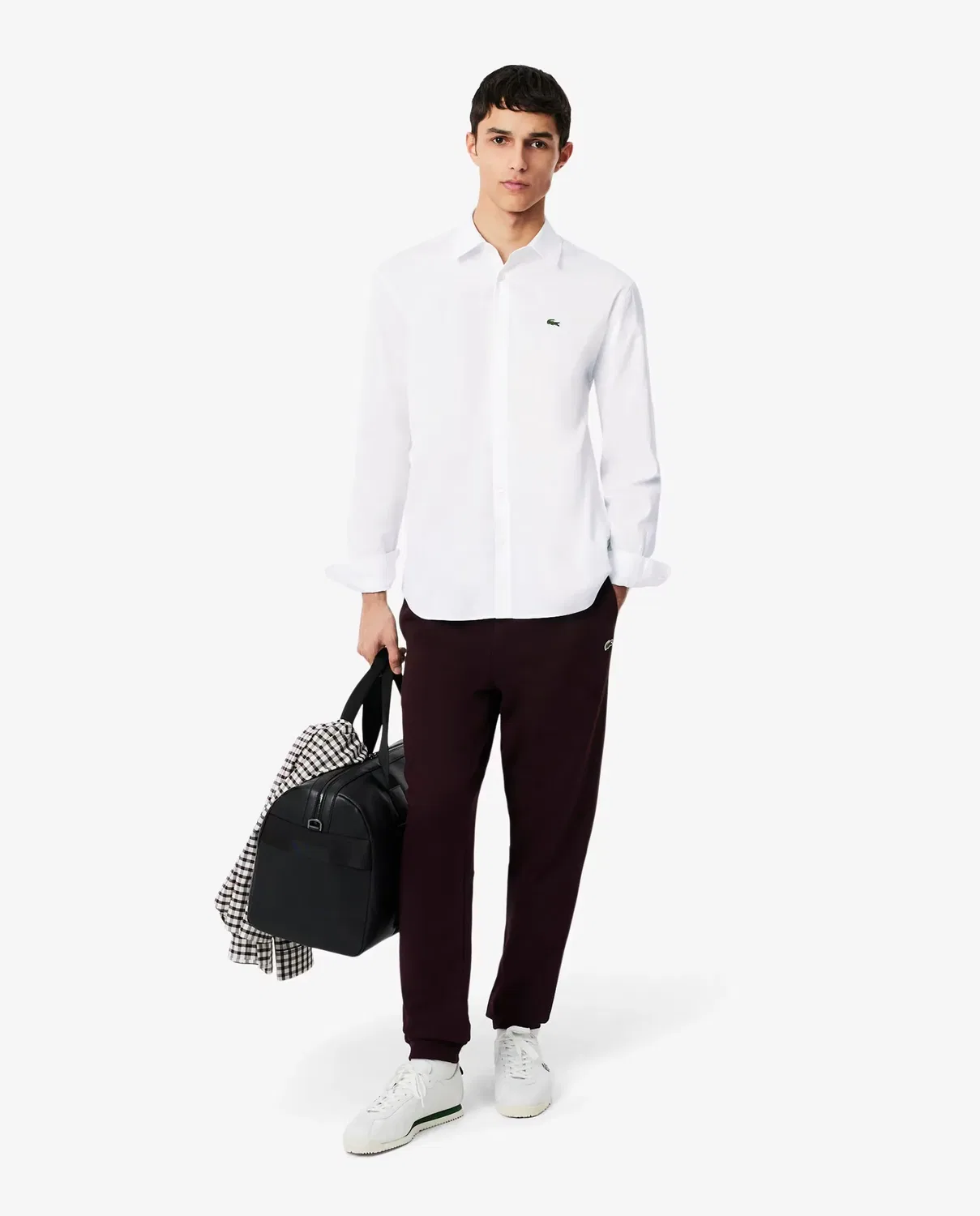 Рубашка мужская Lacoste с длинным рукавом, классический крой, Blanco — фото 4
