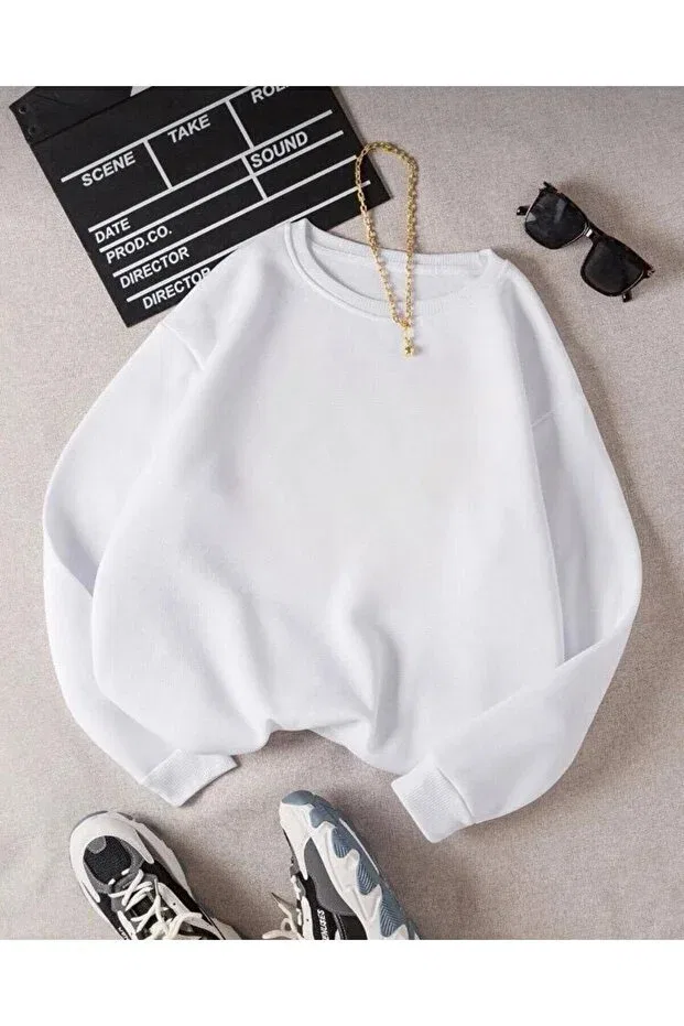 Детские свитшот для девочек с длинным рукавом Topçu, White