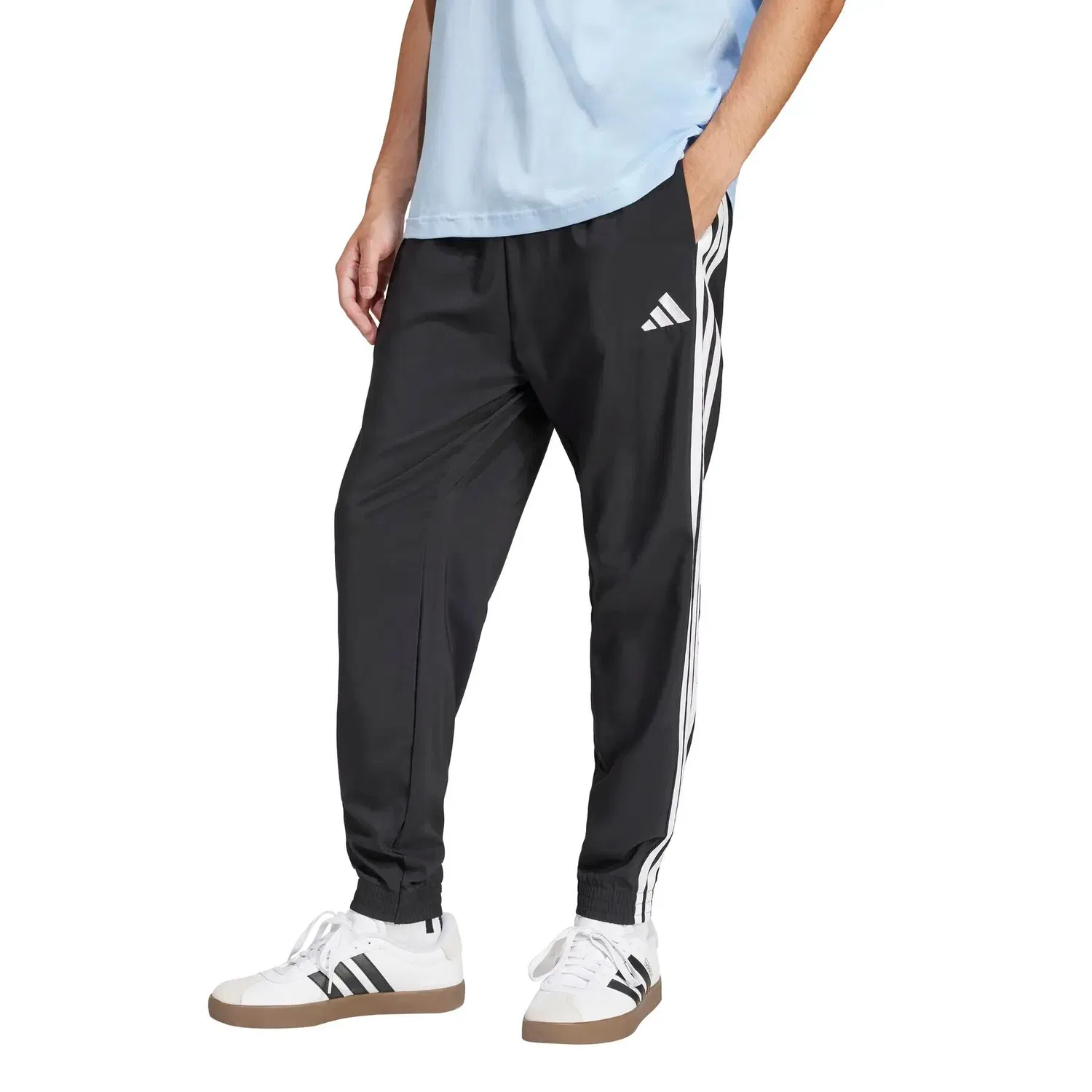 Мужские спортивные штаны с тремя полосками adidas, Schwarz — фото 2