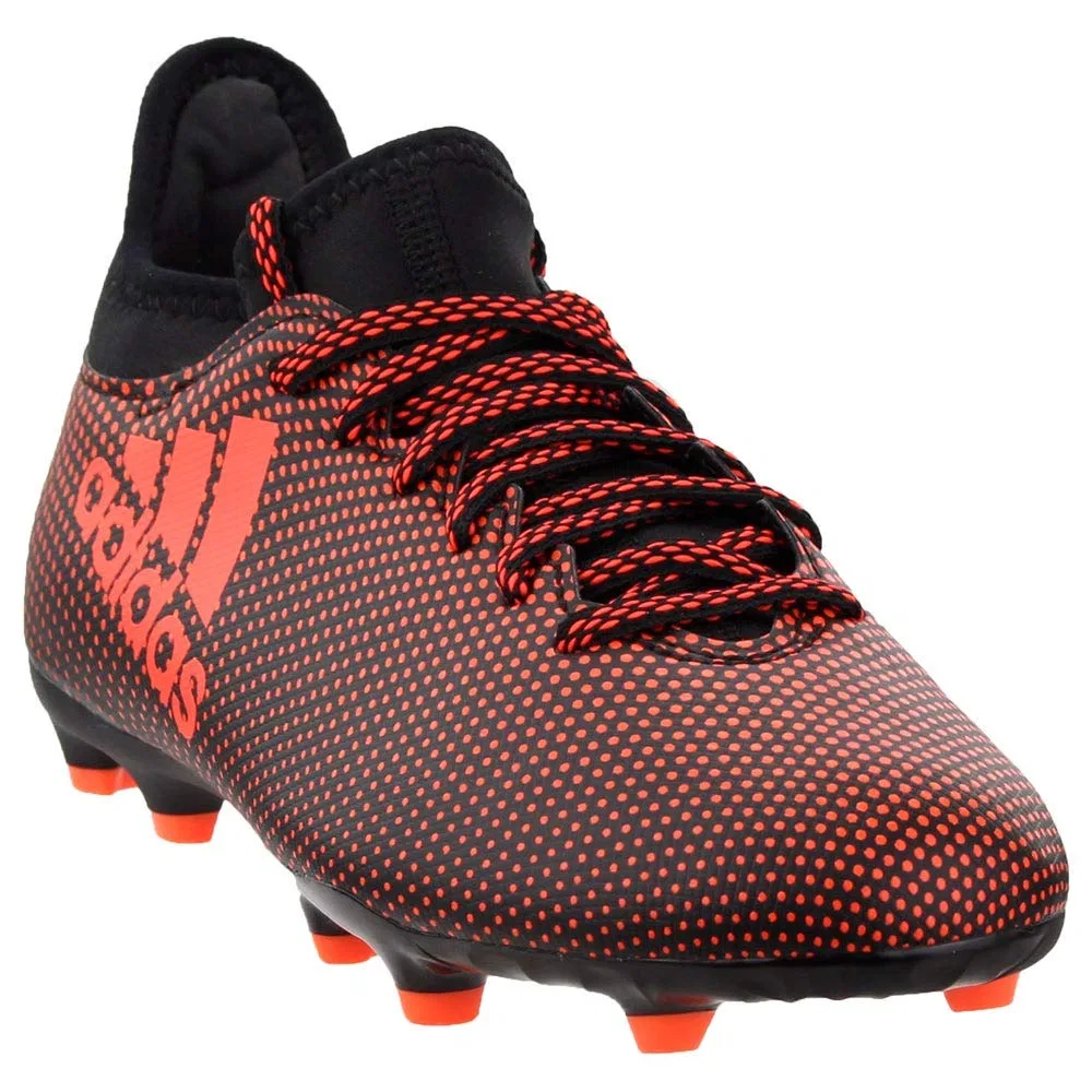 Детские футбольные бутсы для мальчиков с длинным шнурком X 17.3 Fg J Adidas, Black Solar Red Solar Orange