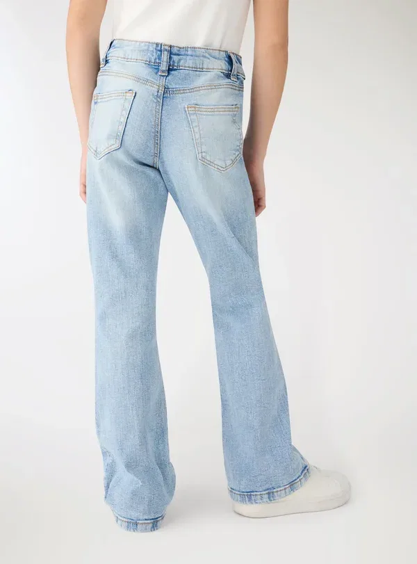 Брюки джинсовые Flared Jeans Terranova, Var Blu Denim Chiaro, светло-голубой — фото 3