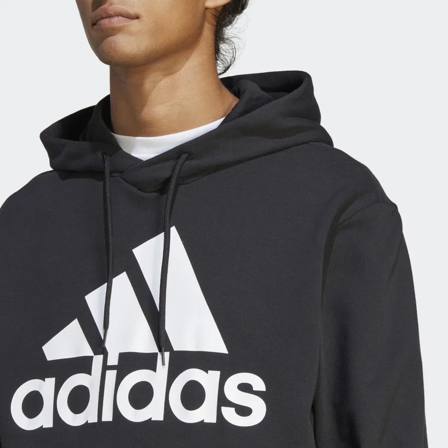 Худи с капюшоном из футера с логотипом Essentials French Terry Big Logo adidas, Черный — фото 4