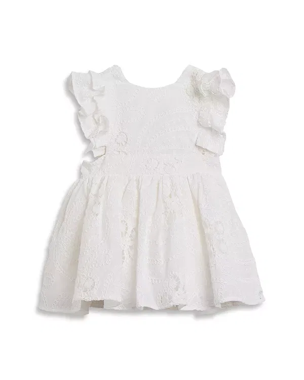 Детское платье для девочек с вышивкой Annie Flower Bardot Junior, Orchid White