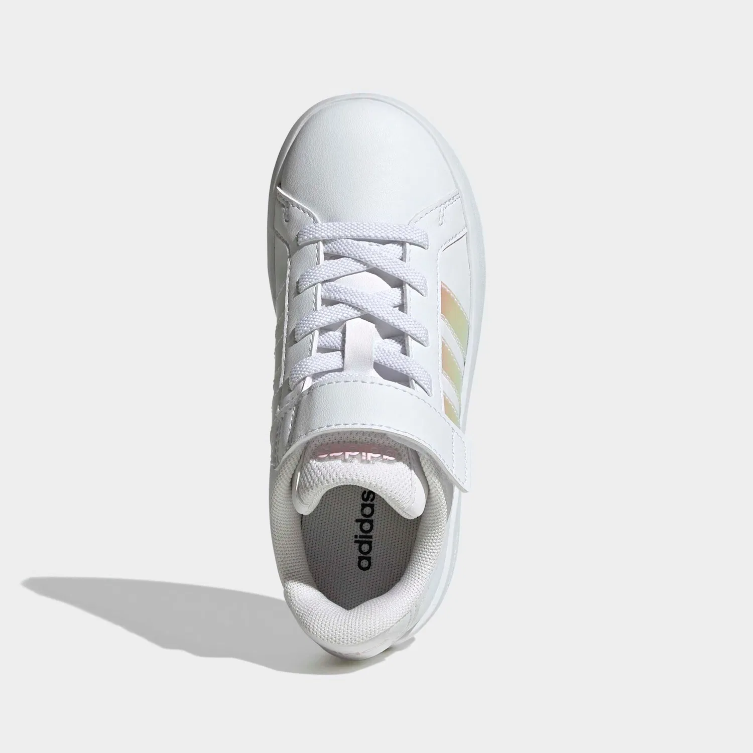 Детские кроссовки на липучке Grand Court 3.0 EL C Adidas Sportswear, Cloud White/Iridescent/Ftwr White — фото 4