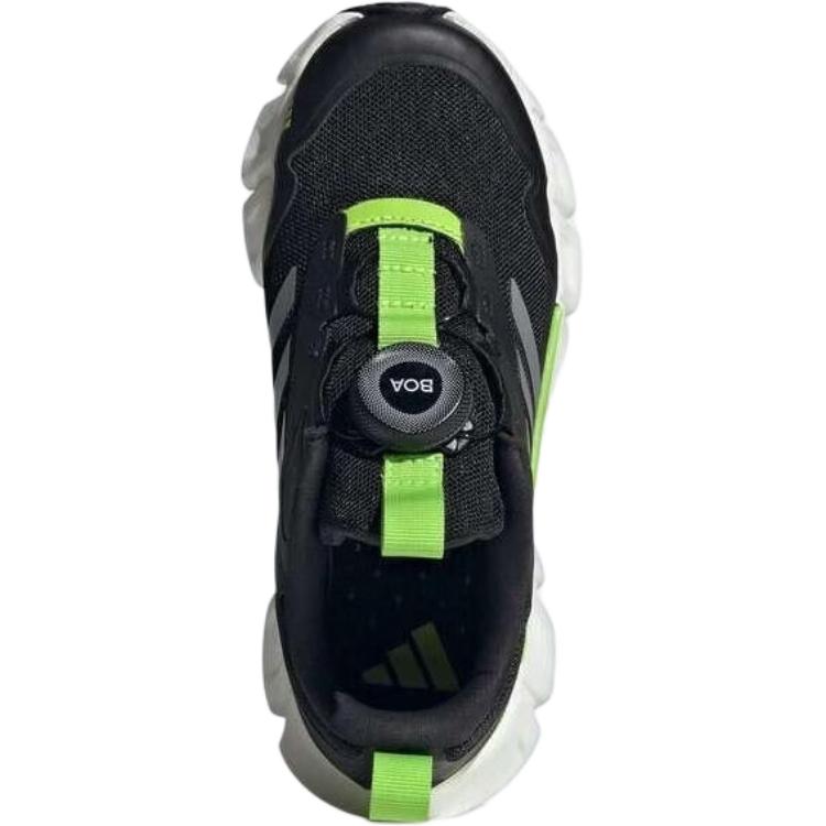 Кроссовки для бега Climacool Ventania с противоскользящим покрытием и износостойкостью, низкие, детские Adidas, черный/зеленый — фото 4