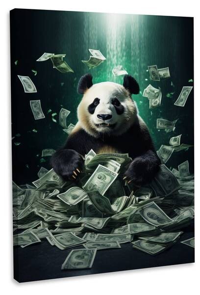 

Картина на холсте Hustling Sharks Panda Bills, зеленый