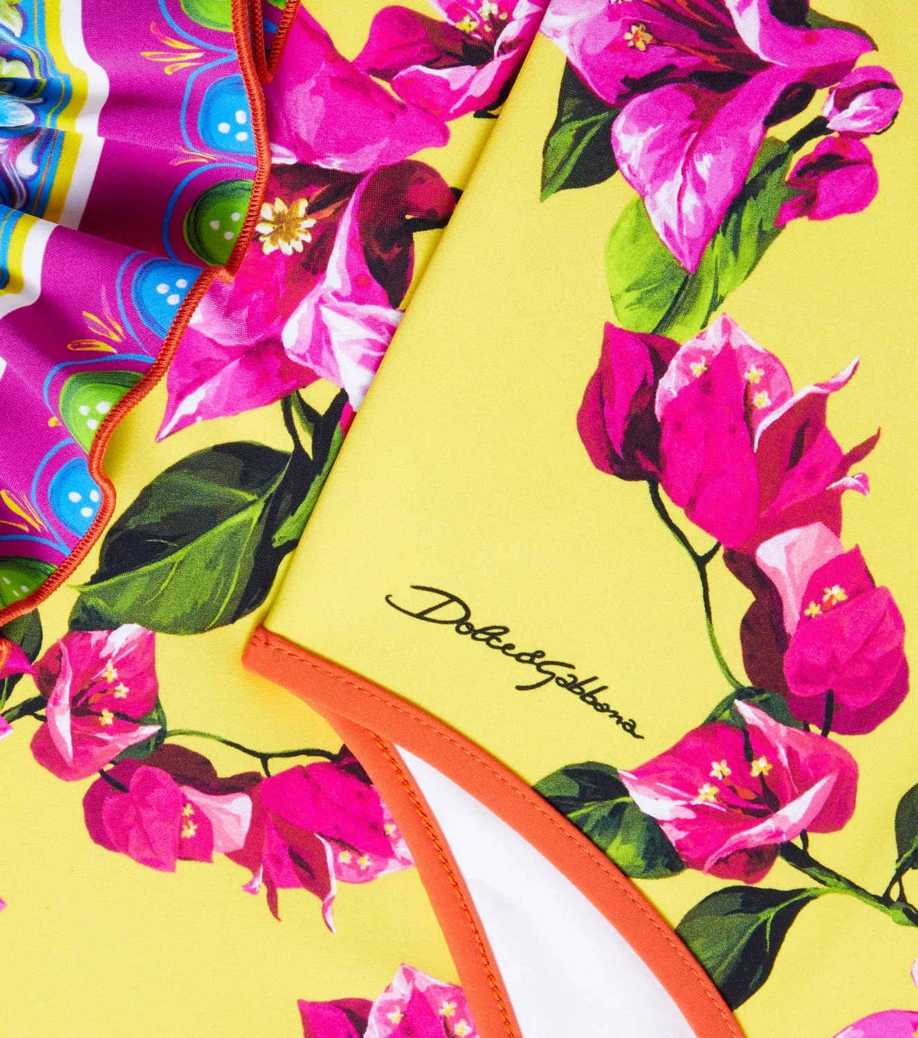 Раздельный купальник с цветочным принтом Taormina Dolce&Gabbana Kids, желтый — фото 3