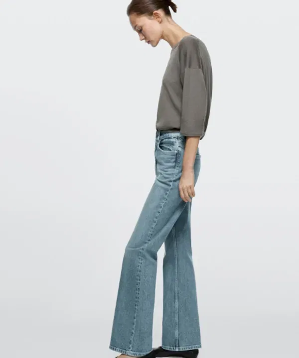 Джинсы с высокой посадкой, клеш, Massimo Dutti — фото 3