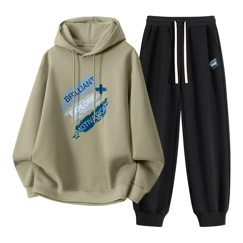 Детский костюм спортивный с принтом Tonlion, Цвет Greyish Green Heather Navy