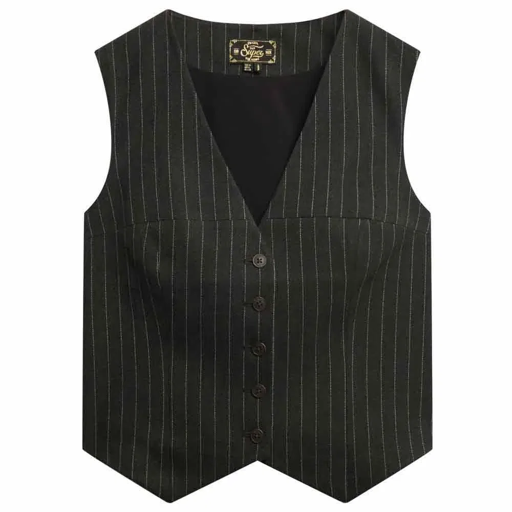 Жилет Superdry Pinstripe, черный — фото 3