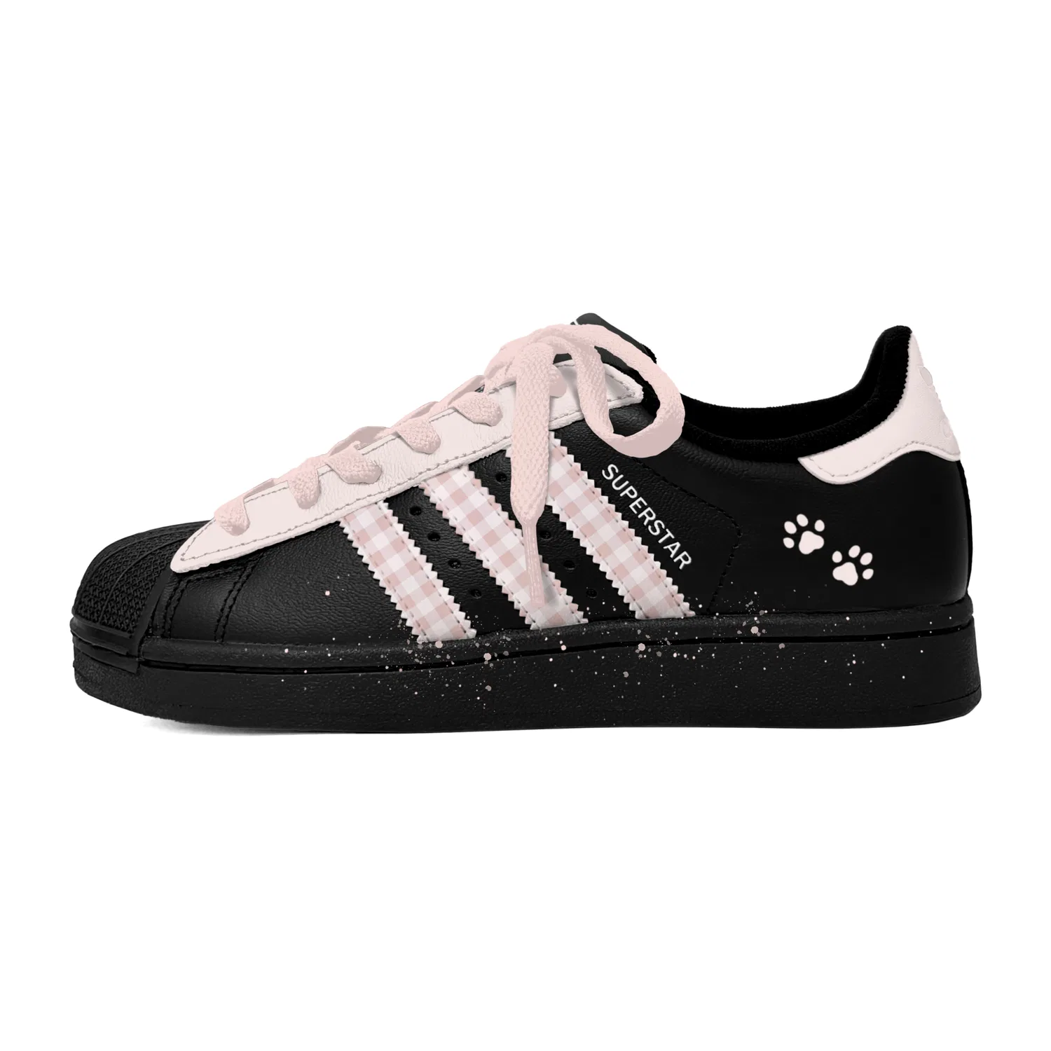 Детские кроссовки для скейтбординга с принтом Adidas Originals Superstar 2, Pink Plaid