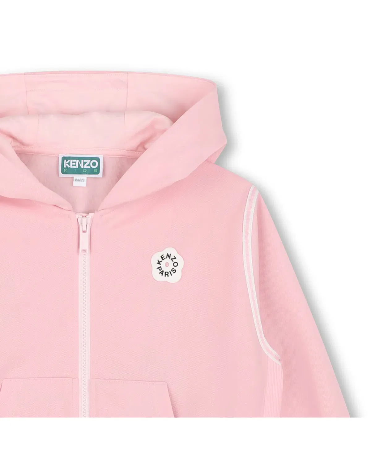 Детская худи для девочек с принтом Kenzo Kids, Розовый — фото 2