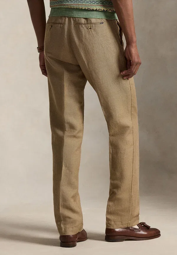 Брюки из льна и хлопка Polo Ralph Lauren, хаки — фото 3