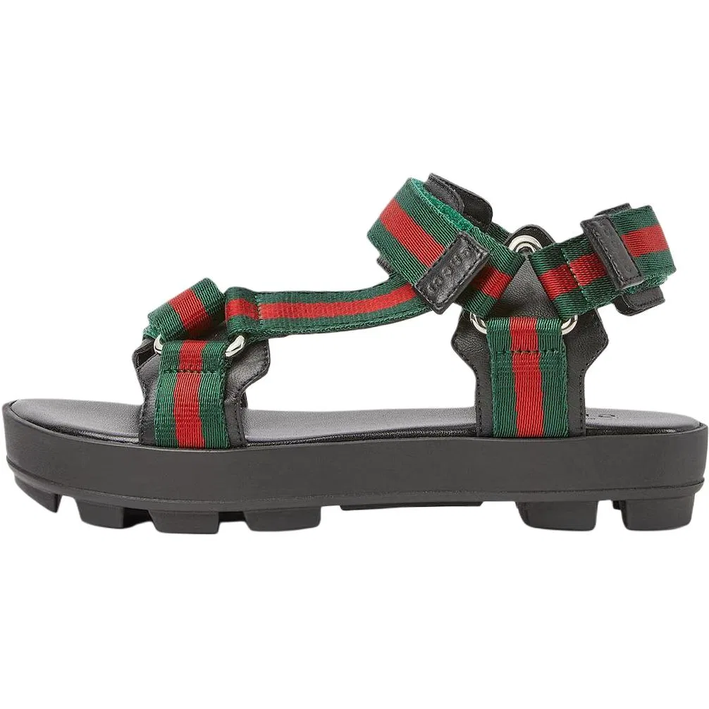 Детские сандалии для мальчиков с веб-полосками GUCCI, Green Red