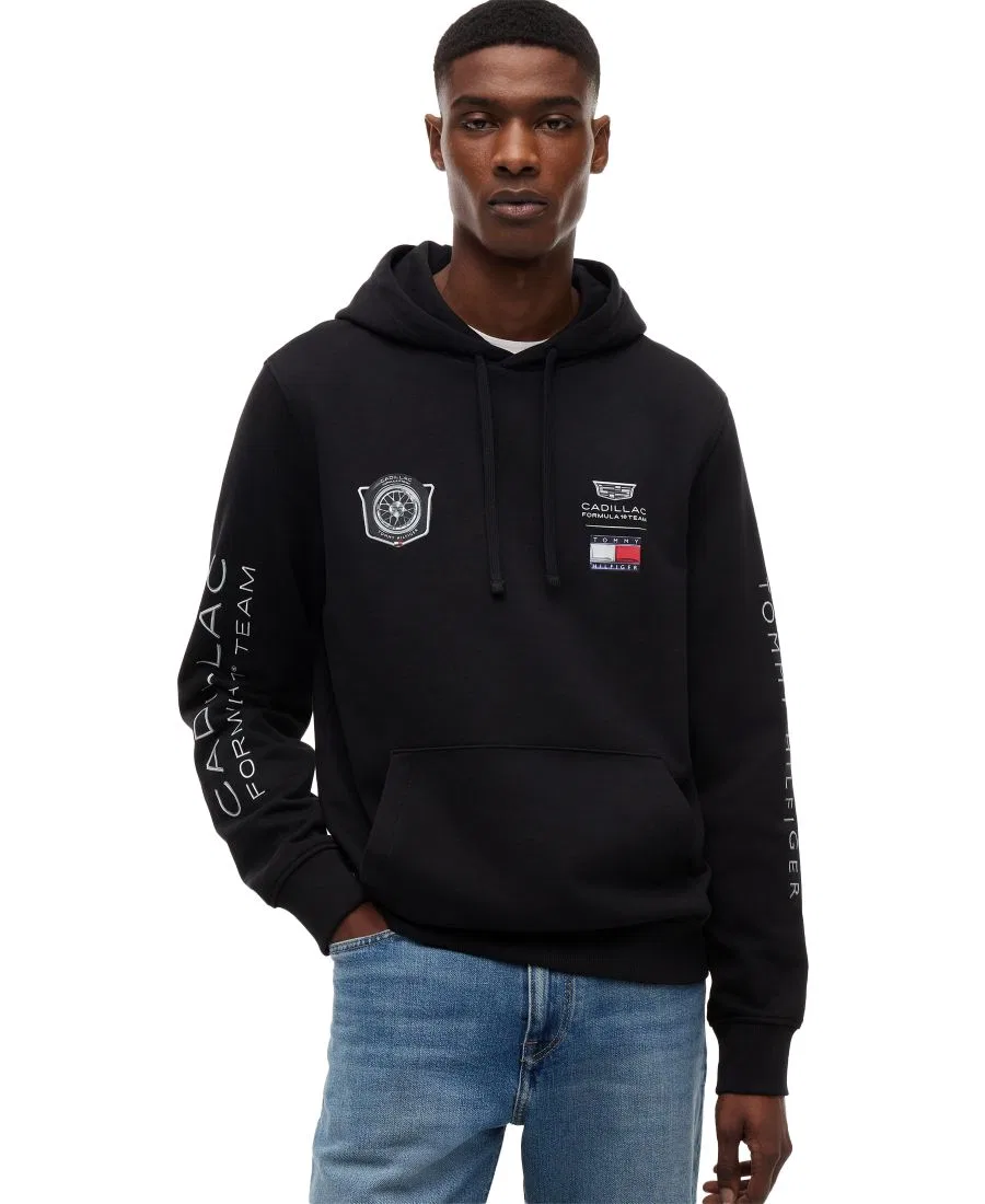 Худи с капюшоном Tommy Hilfiger x Cadillac F1 Racing Graphic Hoodie, Black