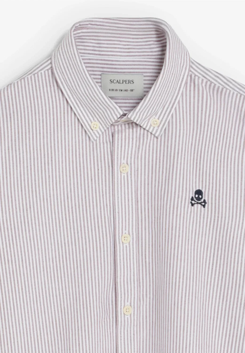 Детская рубашка Scnew Oxford BD - рубашка Scalpers, Burgundy Stripes — фото 3