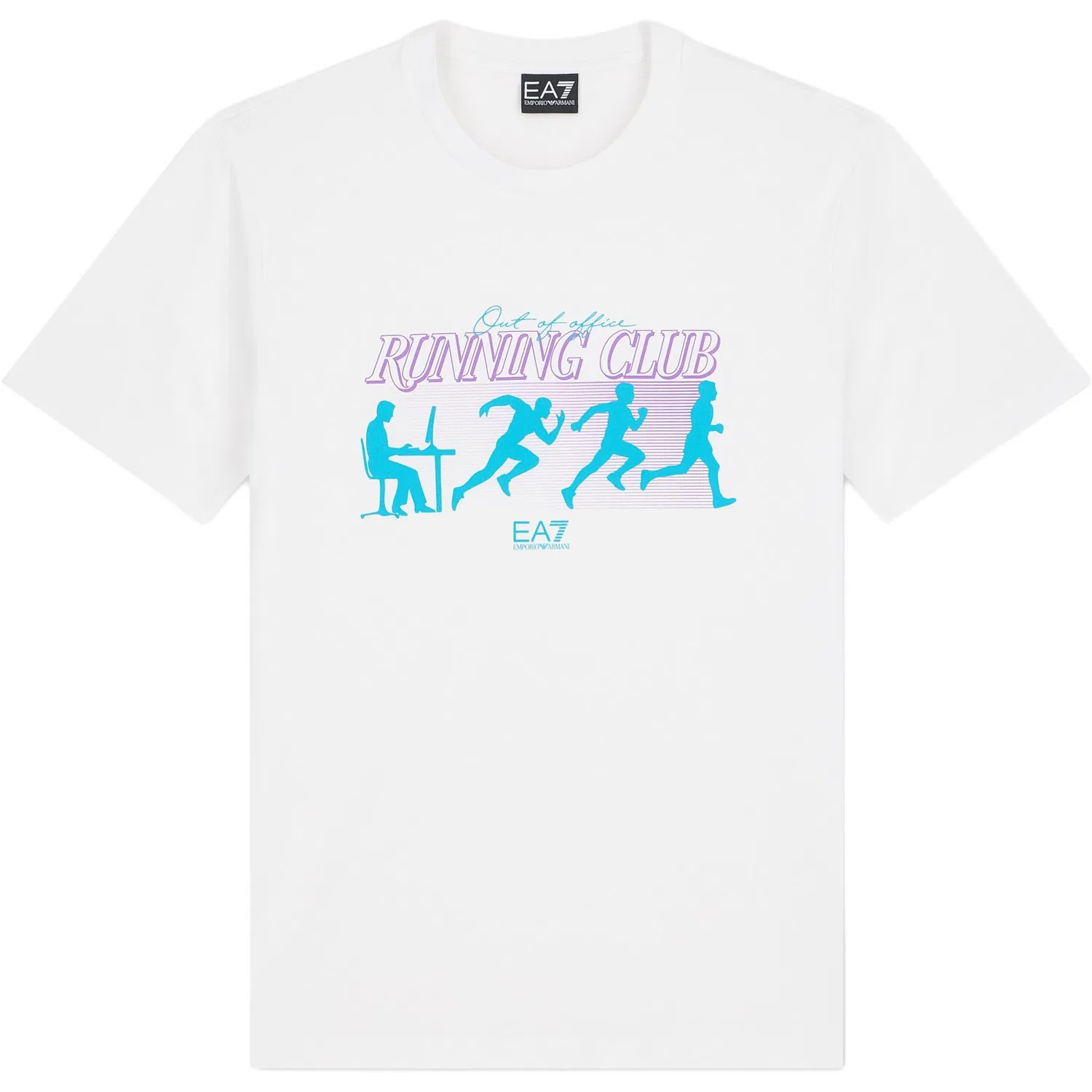 Футболка с круглым вырезом, белая, EMPORIO ARMANI, White