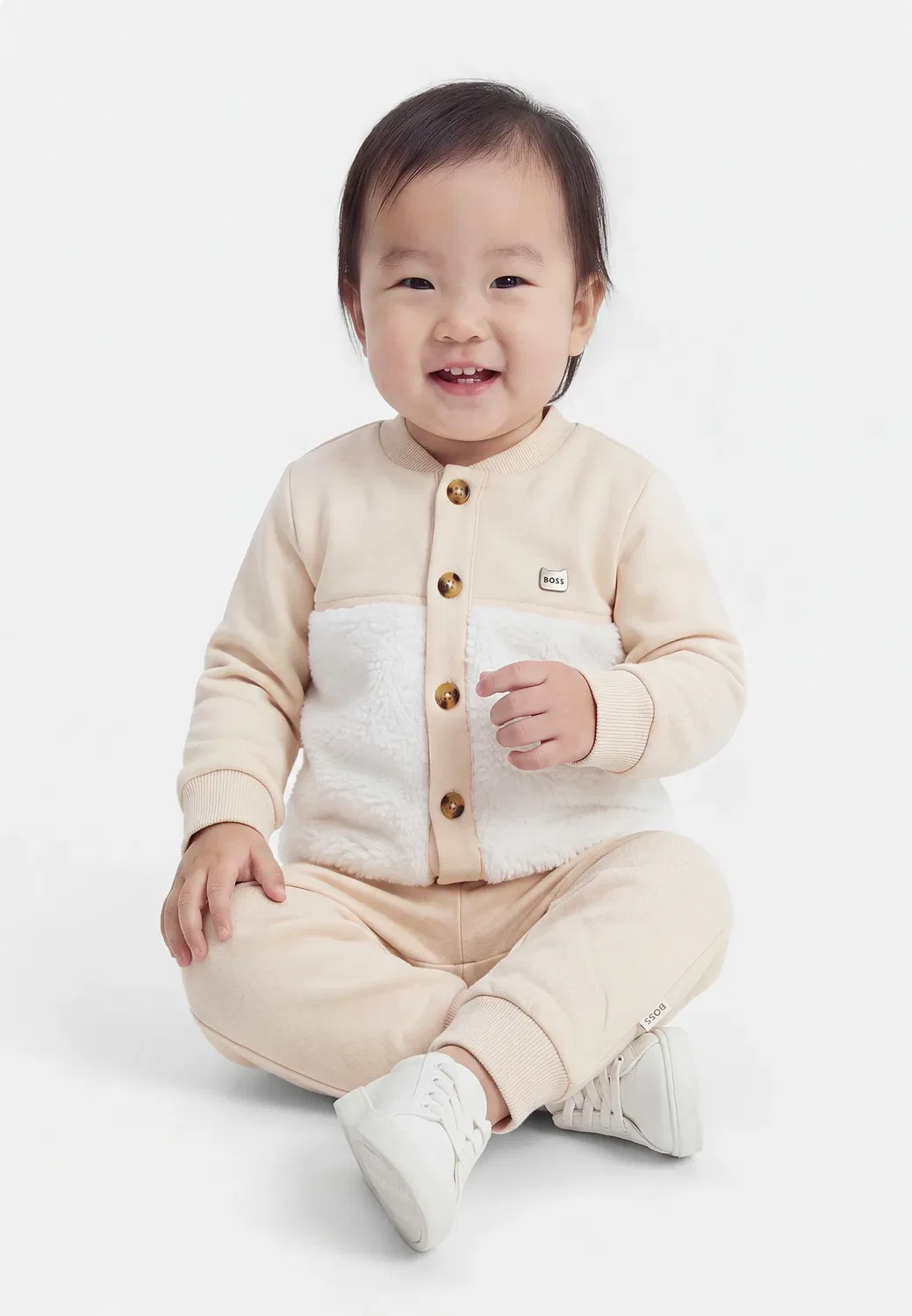 Комплект - толстовка на молнии Boss Kidswear, New Beige
