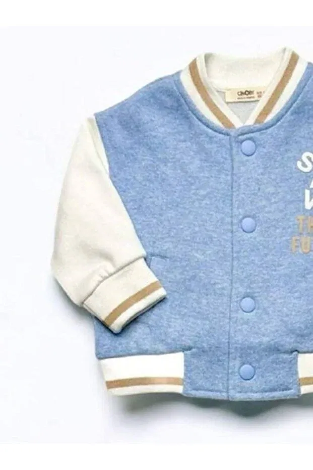 Детский кардиган с капюшоном для мальчиков Save Written College, Zekids, Blue — фото 4