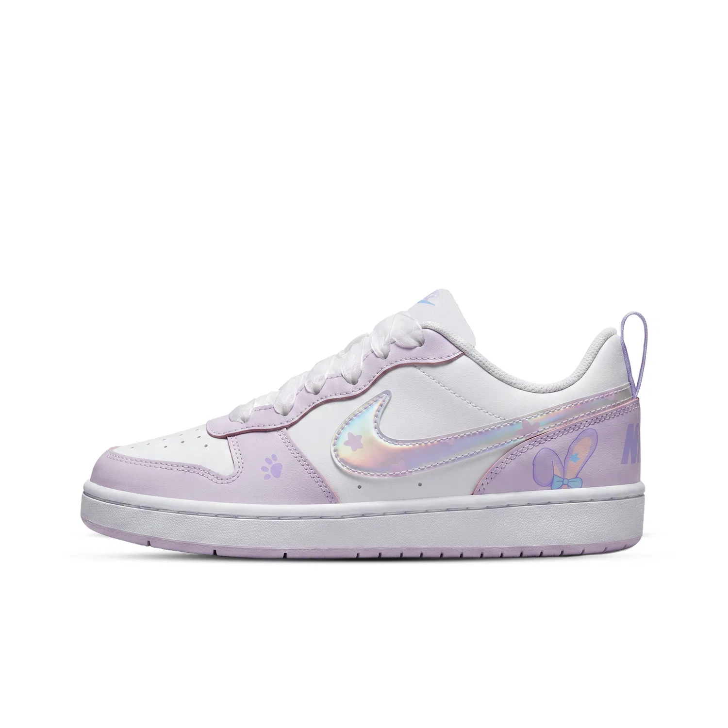 Детские кроссовки для скейтбординга с принтом COURT BOROUGH RECRAFT Nike, White Pink — фото 3