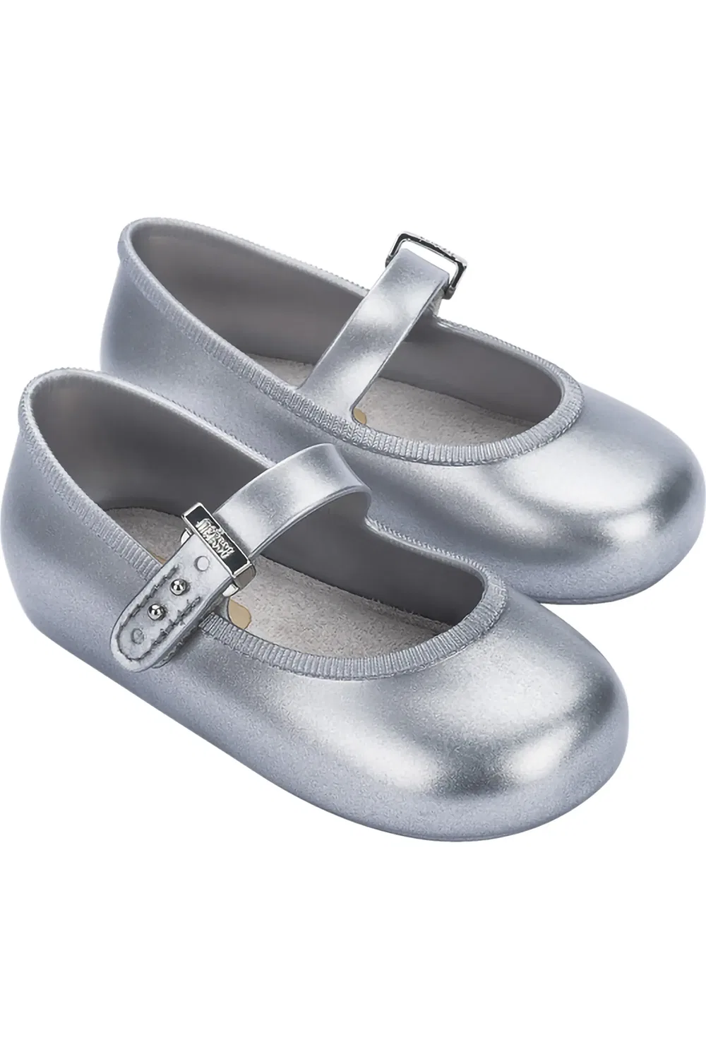 Балетки детские водонепроницаемые Mini Melissa, Silver