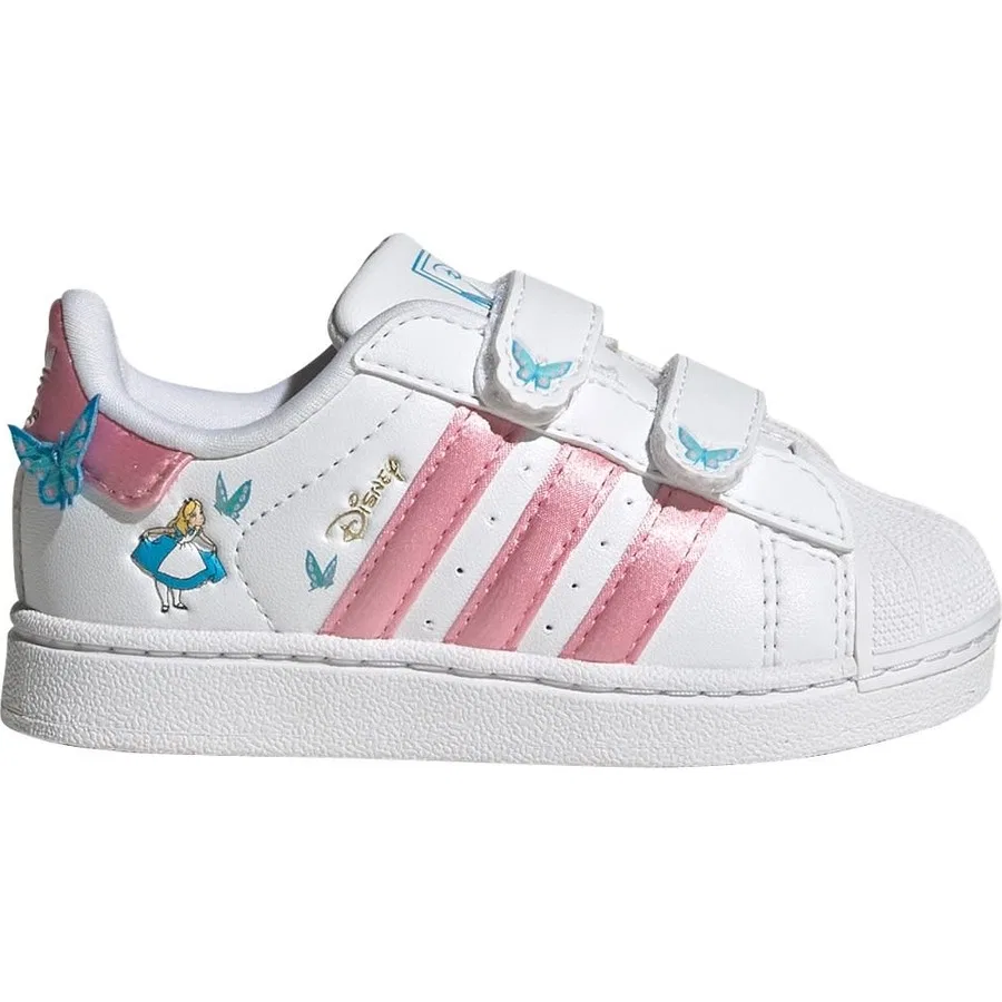 Детские кроссовки с принтом Disney Superstar II Comfort Closure adidas, Бело-розовый