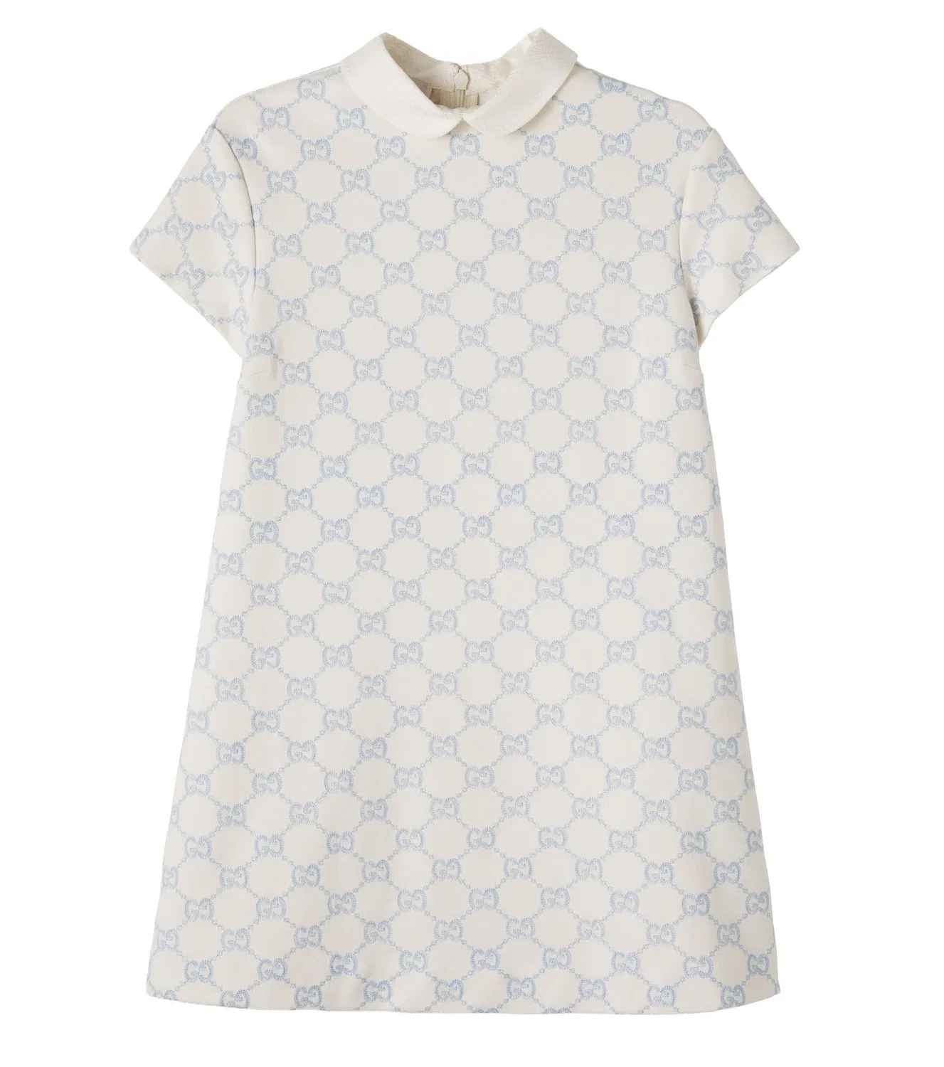 Нарядное платье с жаккардовым узором GG Gucci Kids, Ivory Light Blue
