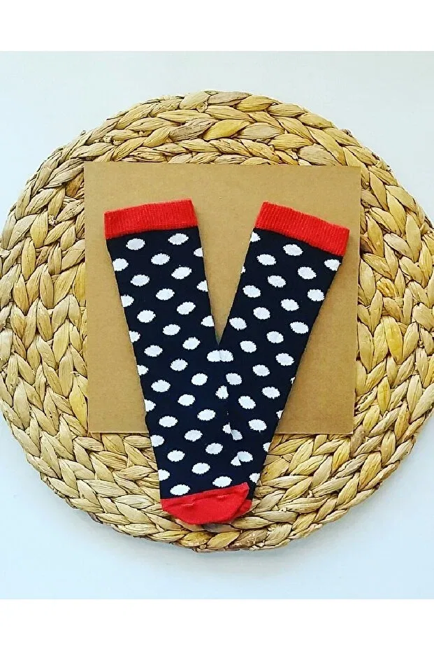 Детские носки для девочек с узором Паттерн с горошек Panowill Design, White Polka Dots