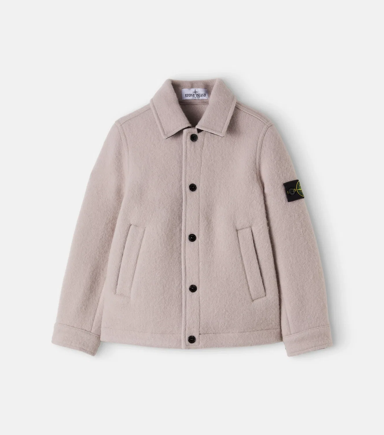 Легкая куртка из смесовой шерсти Stone Island Junior, серый