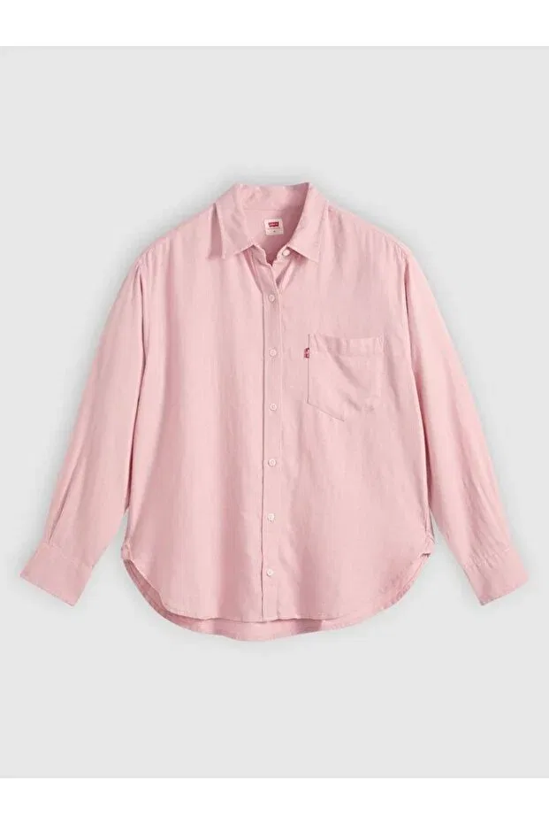 Женская хлопковая рубашка-оверсайз Harlie boyfriend shirt Levi'S, Pink — фото 2