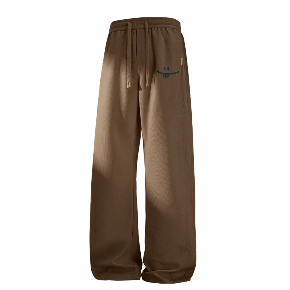 Детские повседневные брюки прямого кроя B Simple Smile Drawing Pants Logo MINISO, Coffee