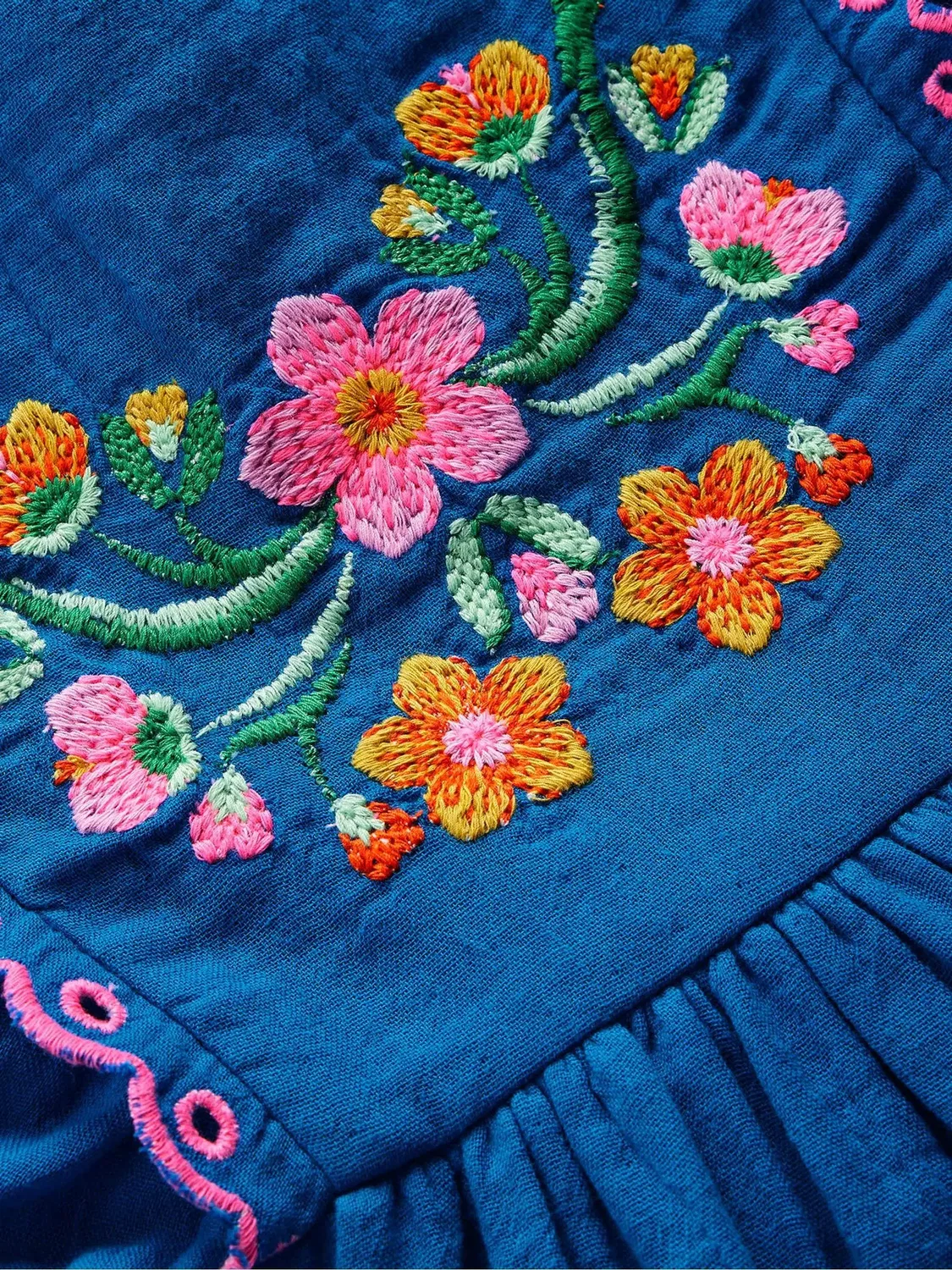 Платье с вышивкой, модель Embroidered Woven Boden, синий — фото 3