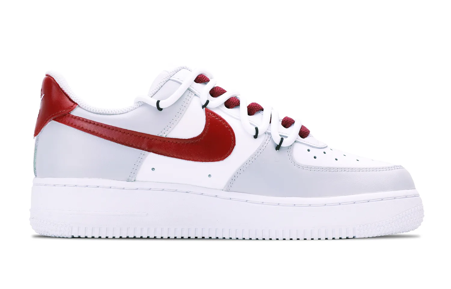 Nike Air Force 1 Leather Abrasion Resistant Breathable Low top Skateboard Shoes Unisex White Red — фото 3