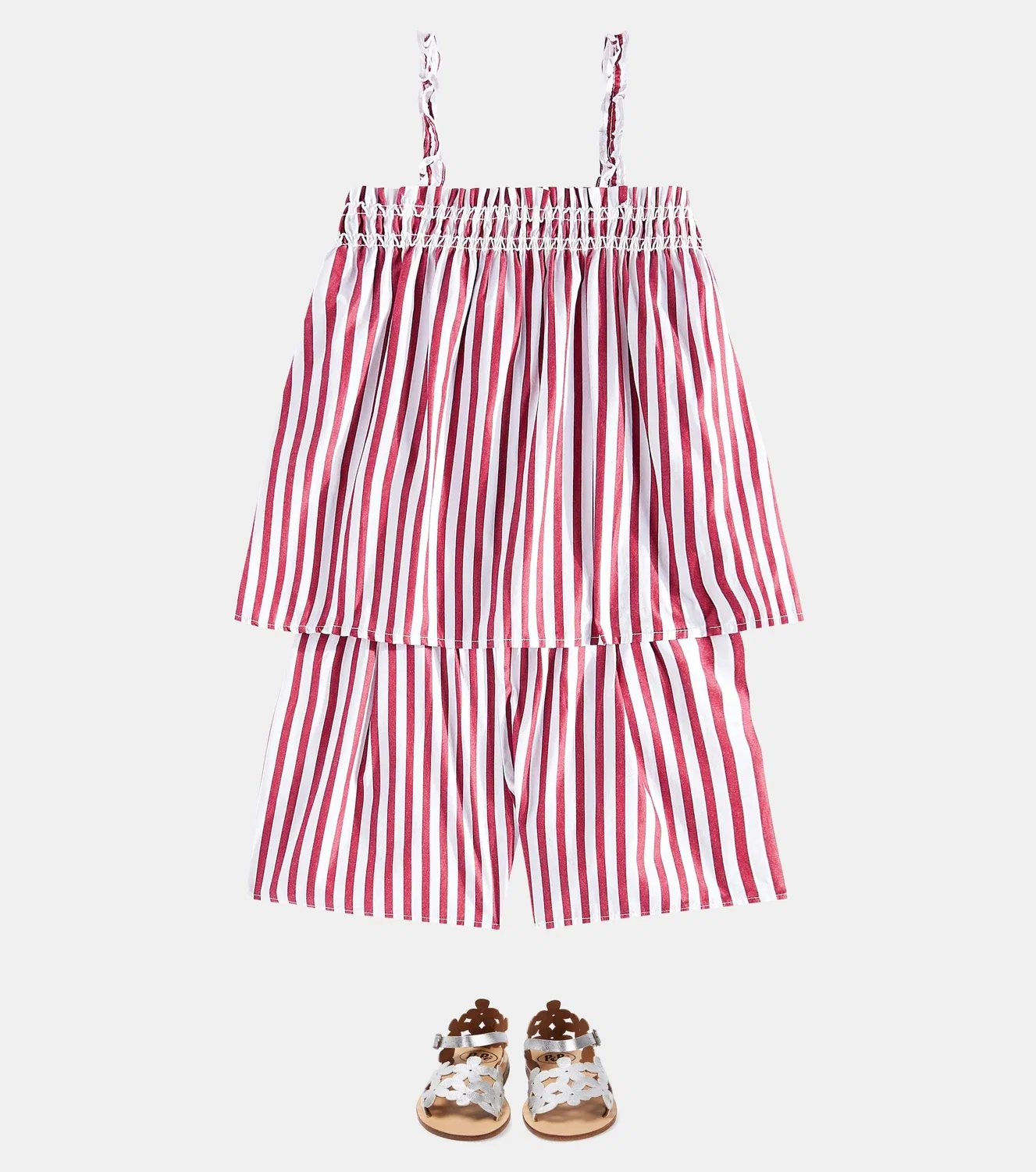 Комплект из топа и шорт хлопковый Polo Ralph Lauren Kids, белый — фото 2