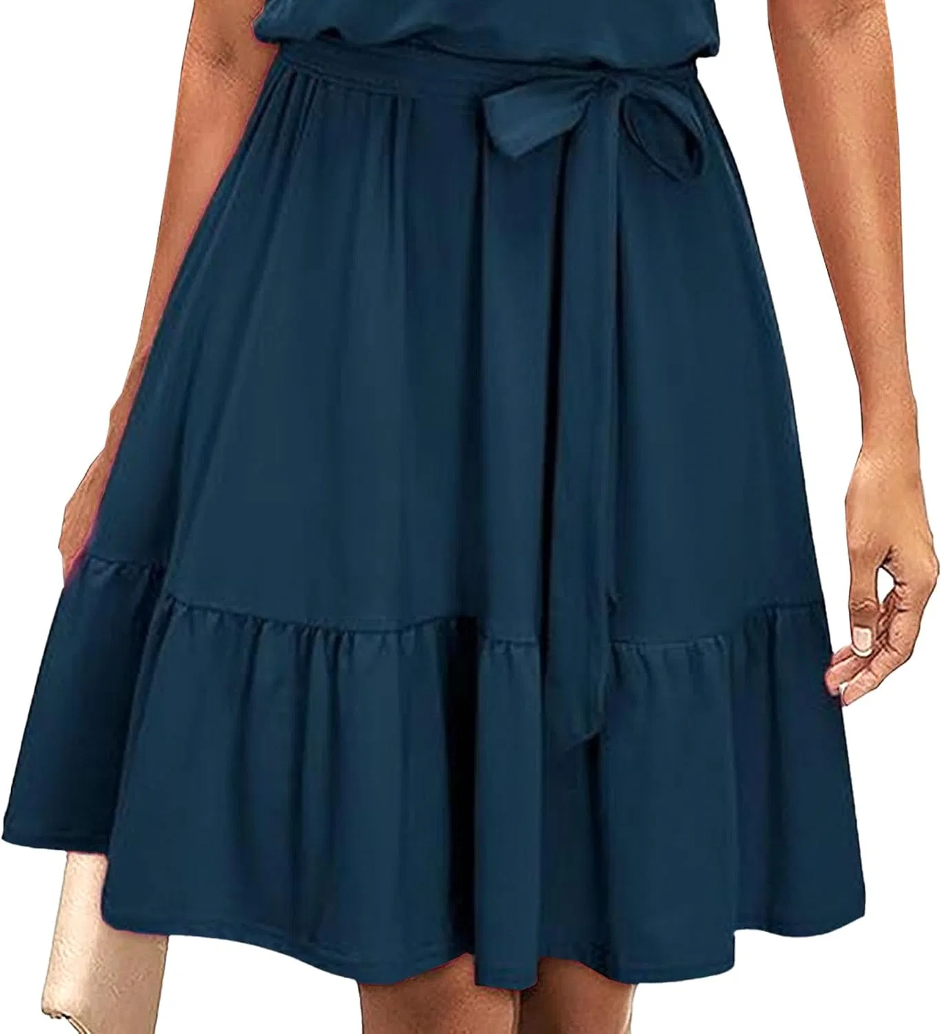 Женское летнее платье с запахом и поясом, Navy Blue — фото 2