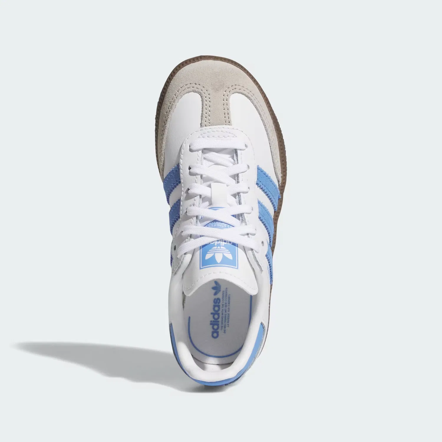 Детские кроссовки на шнуровке SAMBA OG Adidas Originals, белый/синий/gum — фото 2