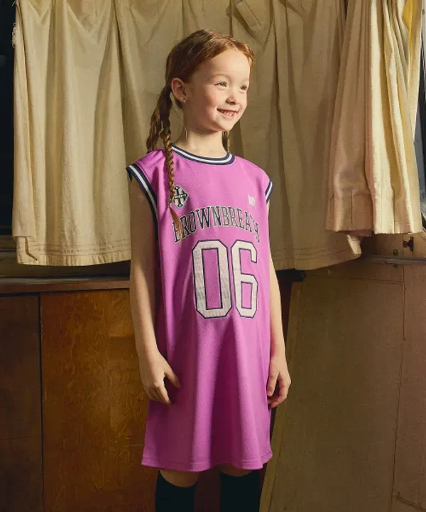Купальник детский с сеткой, mesh onepiece, Brownbreath Kids, фиолетовый