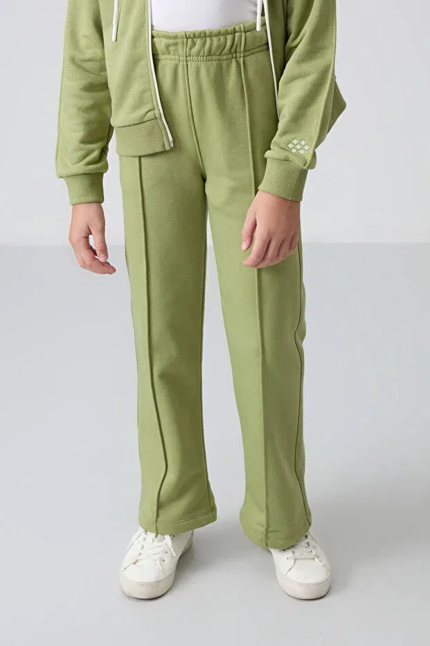 Детский спортивный костюм для девочек с вышивкой Oil Green Cotton Fleece Inside Soft Textured Standard Fit Embroidered Girls' Tracksuit Set Tommy Life, Oil Green — фото 3
