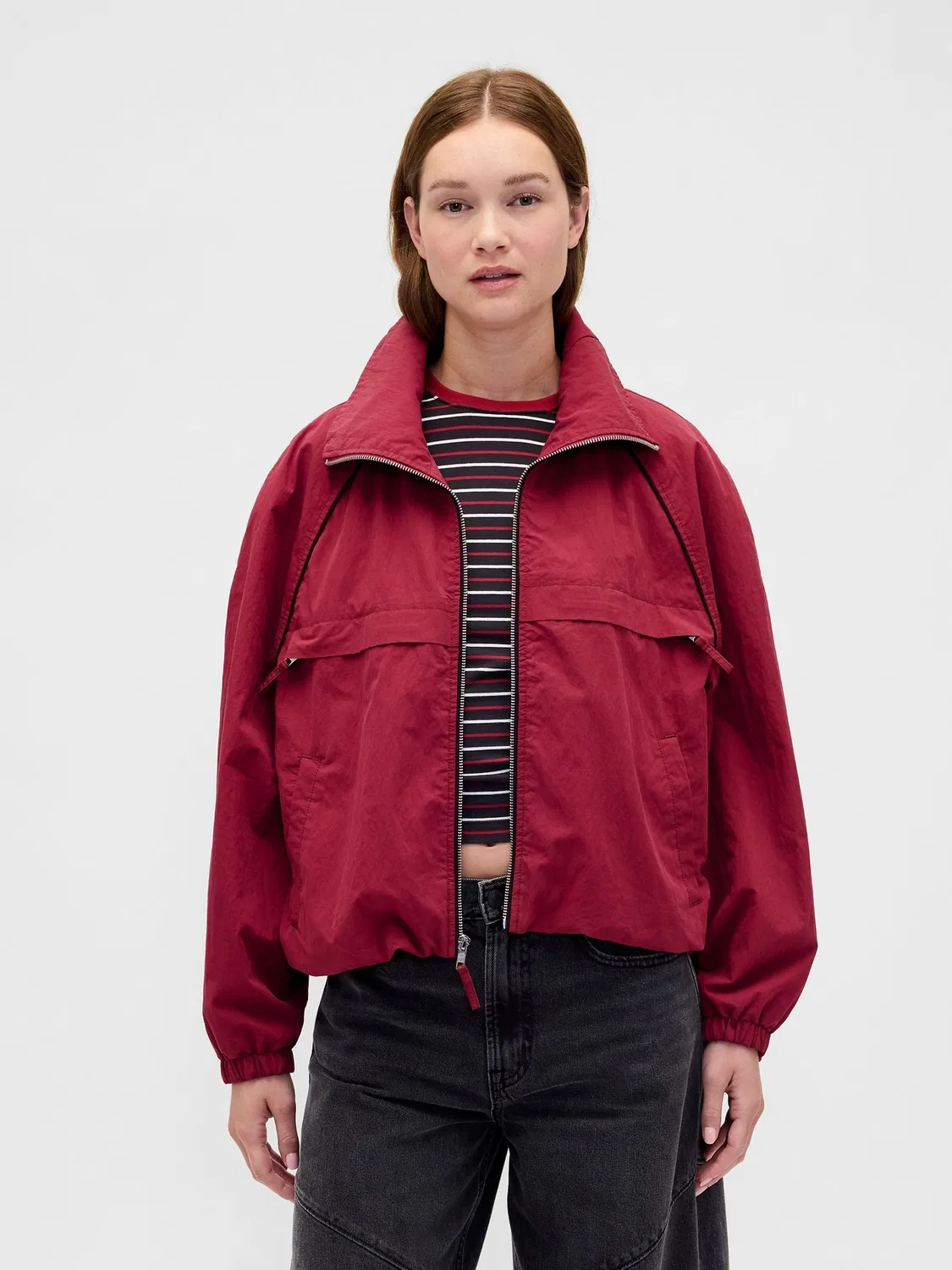 Куртка спортивная Flannel-Lined Track Jacket Gap, красный