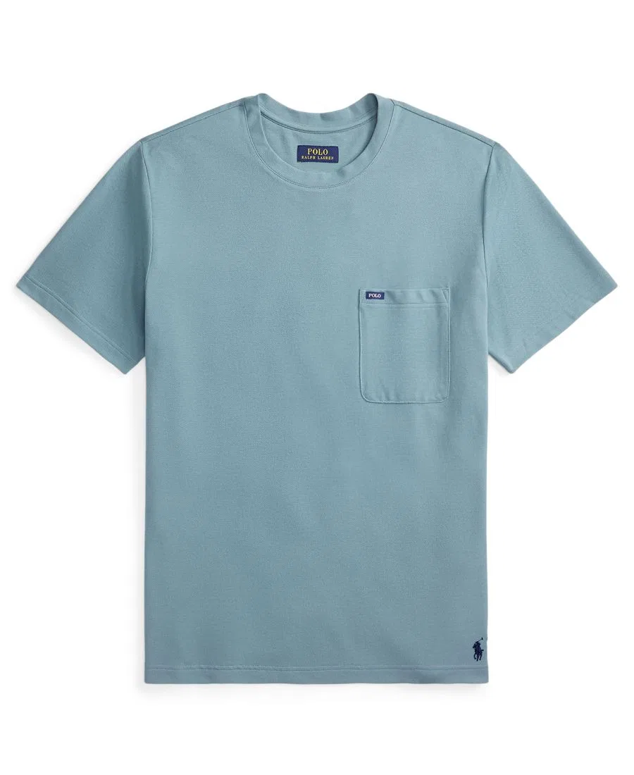 Мужская пижамная футболка с коротким рукавом из легкой сетки Polo Ralph Lauren, Sage/Cruise Navy Polo Player — фото 3