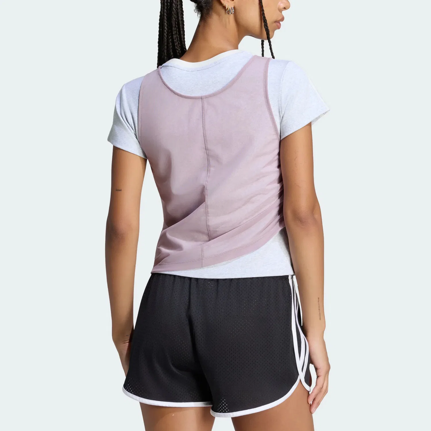 Женская футболка с круглым вырезом Light Heather Gray Adidas Originals, Light Heather Gray — фото 4