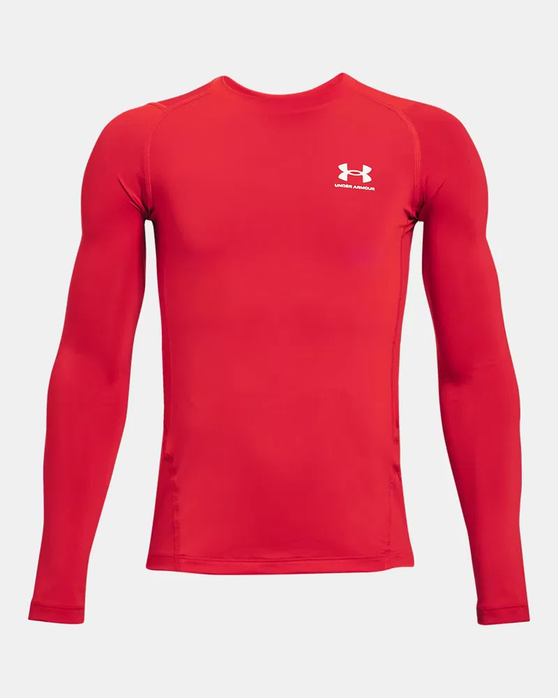 Лонгслив ультралегкий влагоотводящий HeatGear Armour UnderArmour, Red/White — фото 4