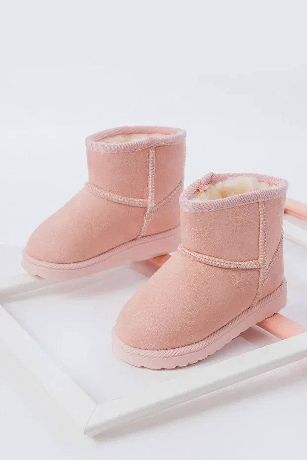 Детские ботинки для девочек с мехом Lina Step, Pink