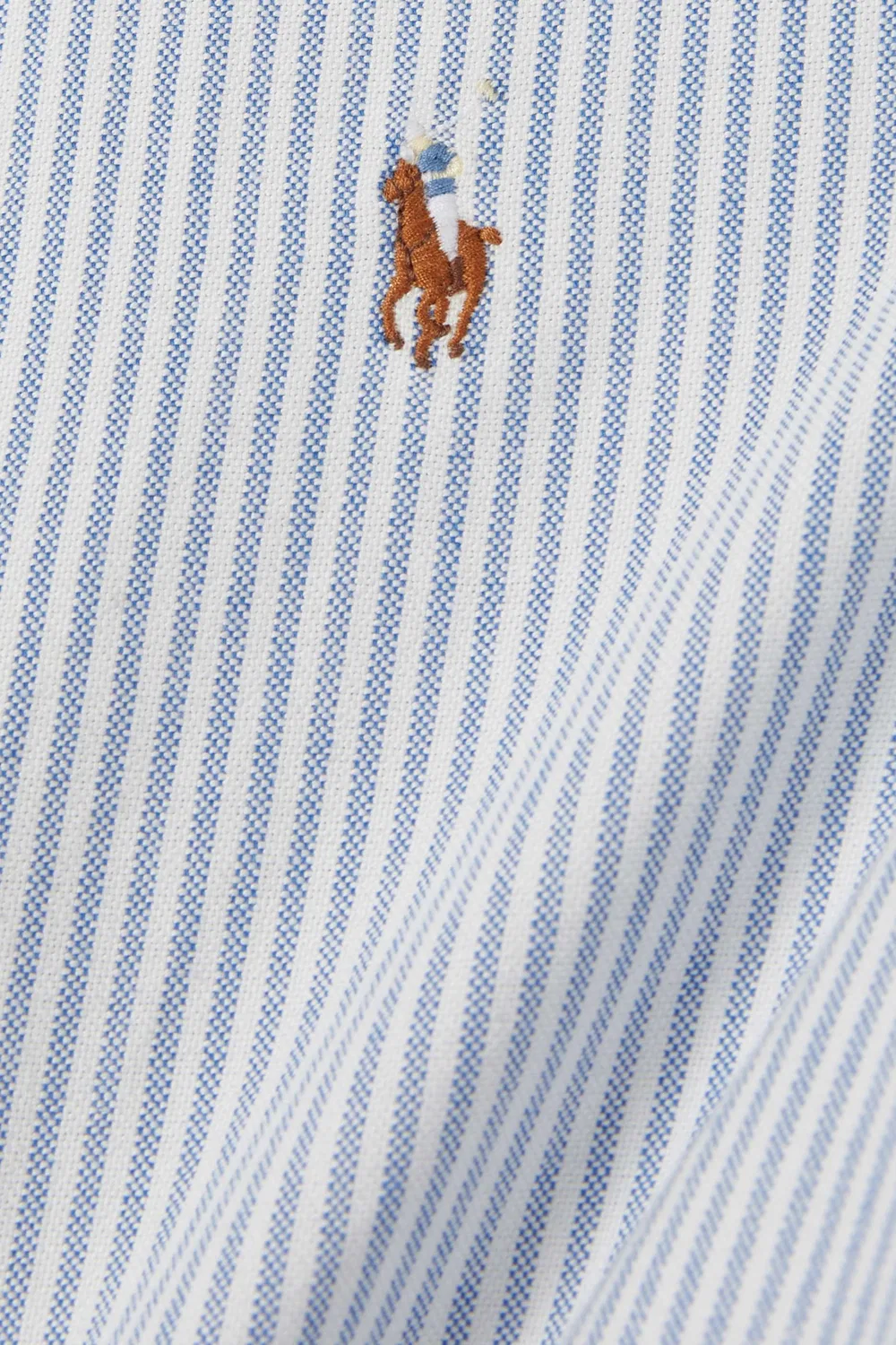Рубашка с принтом полоска и логотипом Polo Ralph Lauren, синий — фото 3